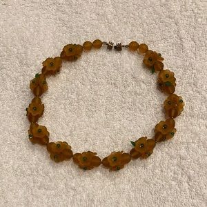Czech Glass Bead Flower Necklace